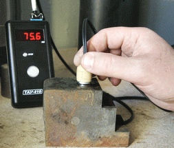 Измерение толщины чугунного литья толщиномером ТАУ410
